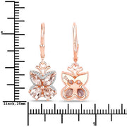 Bids.com 18K Rose Gold Plated 1.88 Carat Genuine Morganite .925 Sterling Silver Earrings Earrings White Smoke