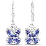 Bids.com 2.08 Carat Genuine Tanzanite .925 Sterling Silver Earrings Earrings White Smoke Default Title