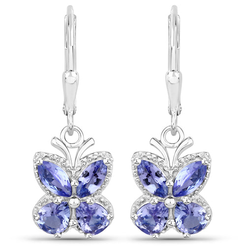 Bids.com 2.08 Carat Genuine Tanzanite .925 Sterling Silver Earrings Earrings White Smoke Default Title