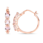 Bids.com 1.63 Carat Genuine Morganite and White Diamond .925 Sterling Silver Earrings Earrings White Smoke