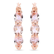 Bids.com 1.63 Carat Genuine Morganite and White Diamond .925 Sterling Silver Earrings Earrings White Smoke