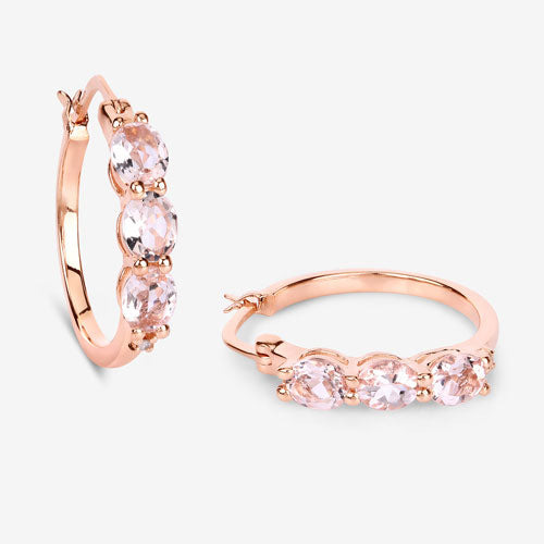 Bids.com 1.63 Carat Genuine Morganite and White Diamond .925 Sterling Silver Earrings Earrings White Smoke