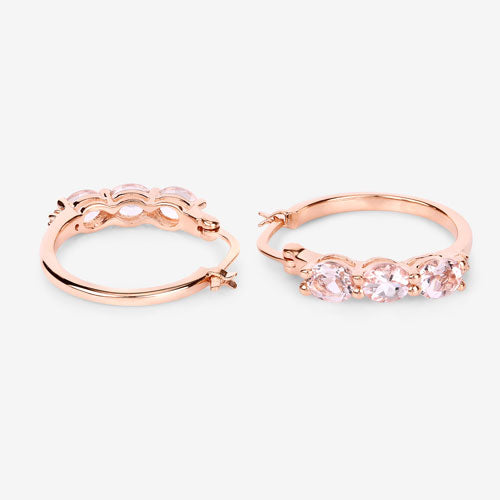 Bids.com 1.63 Carat Genuine Morganite and White Diamond .925 Sterling Silver Earrings Earrings White Smoke