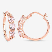 Bids.com 1.63 Carat Genuine Morganite and White Diamond .925 Sterling Silver Earrings Earrings White Smoke
