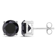 Bids.com 4.25 Carat Genuine Black Diamond 14K White Gold Earrings Earrings White Smoke