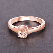 Bids.com 0.70 Carat Genuine Morganite .925 Sterling Silver Ring Rings Dim Gray size 5.00,size 6.00,size 7.00,size 8.00,size 9.00,size 6.50