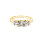 Bids.com 10K Yellow Gold 1/2 Cttw Miracle Set Round Diamond Three Stone Illusion Plate Ring (I-J Color, I2-I3 Clarity) - Size 7 Rings White Smoke 9 / Yellow.Gold,6 / Yellow.Gold,8 / Yellow.Gold,5 / Yellow.Gold,7 / Yellow.Gold