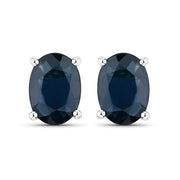 Bids.com 1.90 Carat Genuine Blue Sapphire 10K White Gold Earrings Earrings White Smoke Default Title