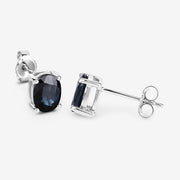 Bids.com 1.90 Carat Genuine Blue Sapphire 10K White Gold Earrings Earrings White Smoke