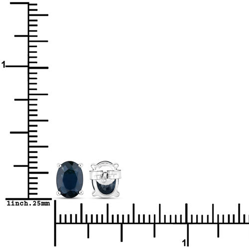 Bids.com 1.90 Carat Genuine Blue Sapphire 10K White Gold Earrings Earrings White Smoke