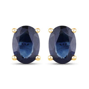 Bids.com 1.90 Carat Genuine Blue Sapphire 10K Yellow Gold Earrings Earrings White Smoke Default Title