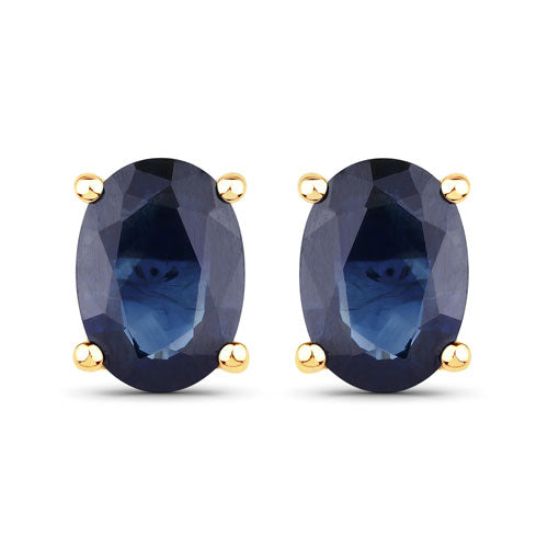 Bids.com 1.90 Carat Genuine Blue Sapphire 10K Yellow Gold Earrings Earrings White Smoke Default Title