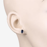 Bids.com 1.90 Carat Genuine Blue Sapphire 10K Yellow Gold Earrings Earrings Antique White