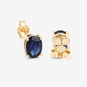 Bids.com 1.90 Carat Genuine Blue Sapphire 10K Yellow Gold Earrings Earrings White Smoke