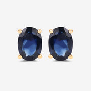 Bids.com 1.90 Carat Genuine Blue Sapphire 10K Yellow Gold Earrings Earrings White Smoke