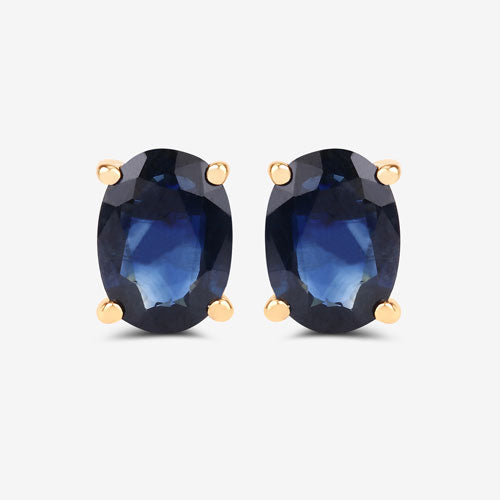 Bids.com 1.90 Carat Genuine Blue Sapphire 10K Yellow Gold Earrings Earrings White Smoke