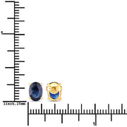 Bids.com 1.90 Carat Genuine Blue Sapphire 10K Yellow Gold Earrings Earrings White Smoke