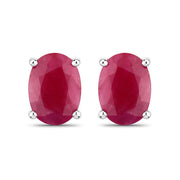 Bids.com 1.70 Carat Genuine Ruby 10K White Gold Earrings Earrings White Smoke Default Title
