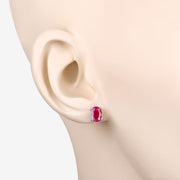 Bids.com 1.70 Carat Genuine Ruby 10K White Gold Earrings Earrings Antique White