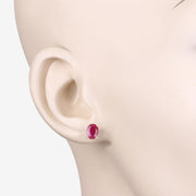 Bids.com 1.70 Carat Genuine Ruby 10K Yellow Gold Earrings Earrings Antique White