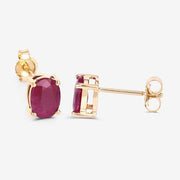 Bids.com 1.70 Carat Genuine Ruby 10K Yellow Gold Earrings Earrings White Smoke