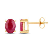 Bids.com 1.70 Carat Genuine Ruby 10K Yellow Gold Earrings Earrings White Smoke