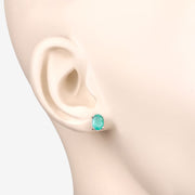 Bids.com 1.44 Carat Genuine Zambian Emerald 10K White Gold Earrings Earrings Antique White