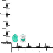 Bids.com 1.44 Carat Genuine Zambian Emerald 10K White Gold Earrings Earrings White Smoke