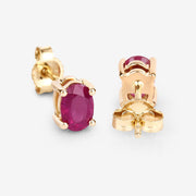 Bids.com 1.04 Carat Genuine Ruby 10K Yellow Gold Earrings Earrings White Smoke