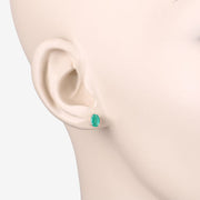 Bids.com 0.88 Carat Genuine Zambian Emerald 10K Yellow Gold Earrings Earrings Misty Rose