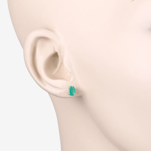 Bids.com 0.88 Carat Genuine Zambian Emerald 10K Yellow Gold Earrings Earrings Misty Rose