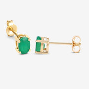 Bids.com 0.88 Carat Genuine Zambian Emerald 10K Yellow Gold Earrings Earrings White Smoke