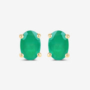 Bids.com 0.88 Carat Genuine Zambian Emerald 10K Yellow Gold Earrings Earrings Medium Sea Green