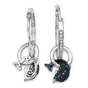 Bids.com 0.54 Carat Genuine Blue Diamond and White Diamond .925 Sterling Silver Earrings Earrings White Smoke