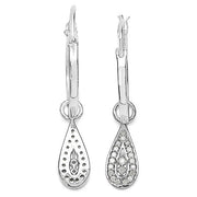 Bids.com 0.28 Carat Genuine White Diamond .925 Sterling Silver Earrings Earrings White Smoke