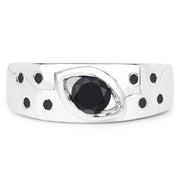 Bids.com 0.59 Carat Genuine Black Diamond .925 Sterling Silver Ring Rings Lavender size 9.00,size 6.00,size 7.00,size 8.00