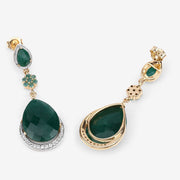 Bids.com 22.70 Carat Dyed Emerald and White Topaz .925 Sterling Silver Earrings Earrings White Smoke