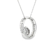 Bids.com .50ct Diamond Circle of Love Pendant 14KT White Gold Pendants White Smoke