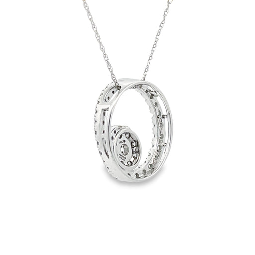 Bids.com .50ct Diamond Circle of Love Pendant 14KT White Gold Pendants White Smoke