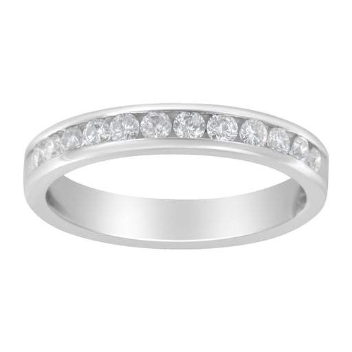 Bids.com 14K White Gold 1/2 cttw Diamond Band Ring (I-J Color, I2-I3 Clarity) - Size 7 Rings White Smoke 7 / White.Gold