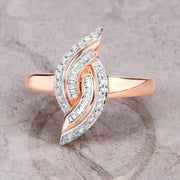 Bids.com 0.29 Carat Genuine White Diamond 14K Rose Gold Ring (E-F Color, SI1-SI2 Clarity) Rings Gray size 7.50,size 7.00