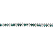 Bids.com 14K White Gold Round-Cut white and Blue Diamond Fashion Bracelet (3.70 cttw, H-I Color, SI1-SI2 Clarity) Bracelets White Smoke White.Gold / 7