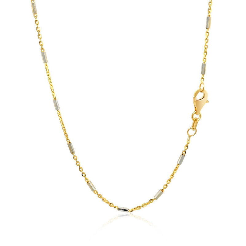 Bids.com Bar Links Pendant Chain in 14k Two Tone Gold (1.4mm) Necklaces White Smoke 16 / Two-Tone Gold,18 / Two-Tone Gold,20 / Two-Tone Gold