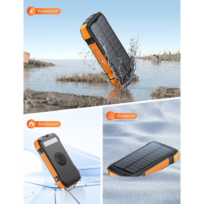 SmartPursue™ 20000mAh Solar Power Bank Powerbank White Smoke As shown in the picture