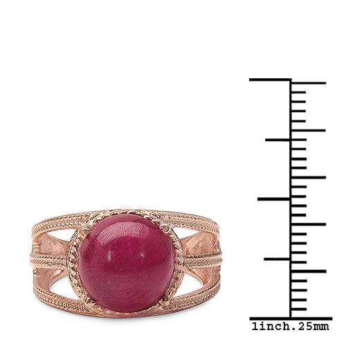 Bids.com 14K Rose Gold Plated 6.55 Carat Genuine Glass Filled Ruby .925 Sterling Silver Ring Rings White Smoke size 7.00,size 6.00,size 8.00,size 9.00