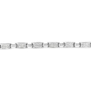Bids.com 14K White Gold 2.0 Cttw Princess Cut Invisible Set Diamond Rectangular Link Bracelet (I-J Color, I1-I2 Clarity) - 7.25" Bracelets Light Gray White.Gold / 7.25