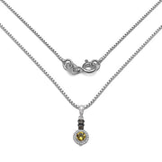 Bids.com 1.00 Carat Genuine Citrine, Champagne Diamond & White Diamond .925 Sterling Silver Pendant Pendants White Smoke