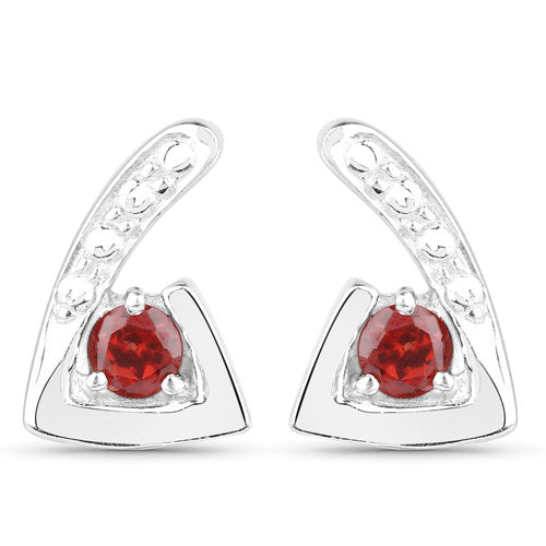 Bids.com 0.44 Carat Genuine Garnet .925 Sterling Silver Earrings Earrings White Smoke Default Title