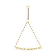 Bids.com 14K Yellow Gold Plated .925 Sterling Silver Channel Set Diamond Accent Twist 4â€-10â€ Adjustable Bolo Bracelet (I-J Color, I3 Clarity) Bracelets White Smoke Yellow.Sterling Silver / 7,Rose.Sterling Silver / 7