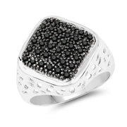 Bids.com 0.54 Carat Genuine Black Diamond .925 Sterling Silver Ring Rings White Smoke size 9.00,size 9.50,size 6.00,size 7.00,size 8.00